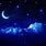 Blue Starry Night Sky Moon