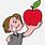 Boy with Apple Clip Art