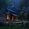 Cabin in Woods at Night