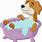 Cartoon Dog in Bathtub