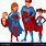 Cartoon Superhero Family