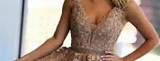 Champagne and Lace Prom Dresses