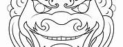 Chinese Lion Mask Template