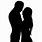 Couple Silhouette Facing Each Other