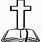 Cross and Bible Clip Art Black and White
