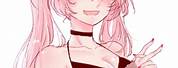 Cute Anime Girl Drawing Pink Hair