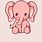 Cute Cartoon Pink Elephant iPhone Wallpaper