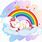 Cute Unicorn with Rainbow