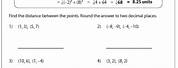 Distance Formula Geometry Worksheet