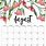 Free Printable Floral Calendar