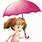 Girl Umbrella Clip Art