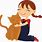 Girl with Cat Clip Art