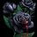 Gothic Black Roses Purple