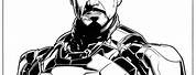 Iron Man Drawing Black and White