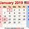 January 2019 Calendar Events