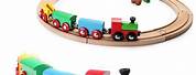 Kids Toys Play Train Races Wooden Railway Jump