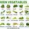 Kinds of Green Vegetables