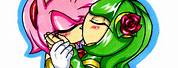 Knuckles and Blaze Kissing
