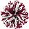 Maroon and White Pom Poms