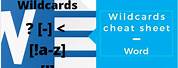 Microsoft Word Wildcards Cheat Sheet