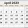 Month of April Calendar