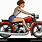 Motorcycle Girl Cartoon