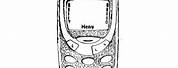Nokia 2110 Black and White Drawing