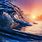 Ocean Wave Sunset Desktop Wallpaper