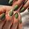 Olive Green Gel Nails