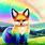 Rainbow Fox Drawing