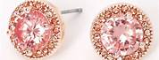 Rose Gold Pink Stone Earrings