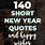 Short New Year Sayings