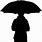 Silhouette Holding Umbrella