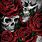 Skull with Roses Wallpaper