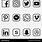 Social Media Icons Vector Black and White
