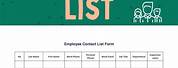 Staff Contact List Template Excel