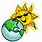 Sun and Earth Cartoon