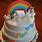 Unicorn and Rainbow Birthday Cakes