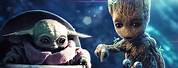 Wallpapers Cute Baby Yoda and Groot