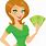 Woman with Money Clip Art