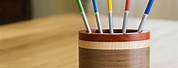 Wooden Cup Pencil Holder
