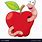 Worm in Apple Clip Art