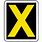 Yellow X Road Sign