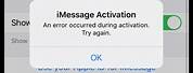 iPhone iMessage Activation Error