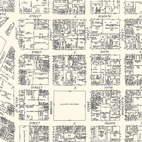 Teds Vintage Art Vintage Map of St. Paul, MN Business Section 1929 - Shop