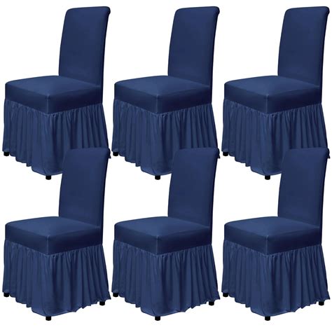 Chair Covers for Dining Room Set of 4 Stretch Slipcovers with Skirt ...