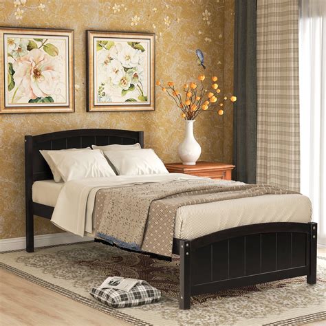 LHYY Metal Canopy Bed Frame with Vintage Style Headboard & Footboard ...