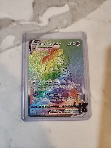 Alcremie Vmax 073 Shining Fates NM Full Art Rainbow Secret Rare Pokemon ...