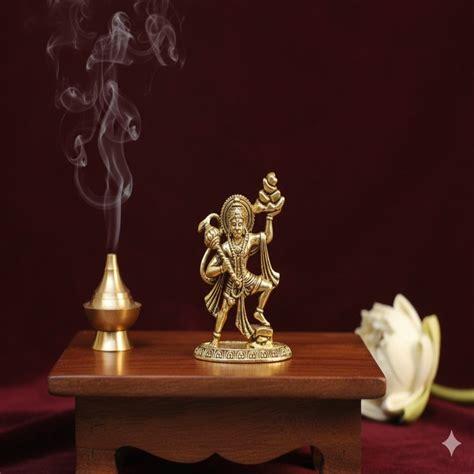 Sanjeevani Hanuman Superfine Brass Miniature Idol – 1.7 Inch – The Advitya