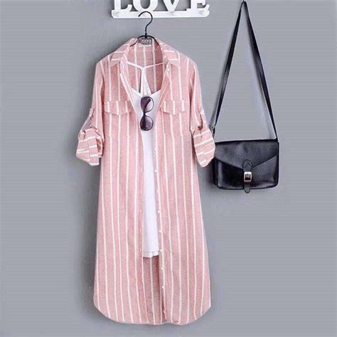 Women's Plus Size Sun Protection Shirt, Oversized Vertical Stripe ...